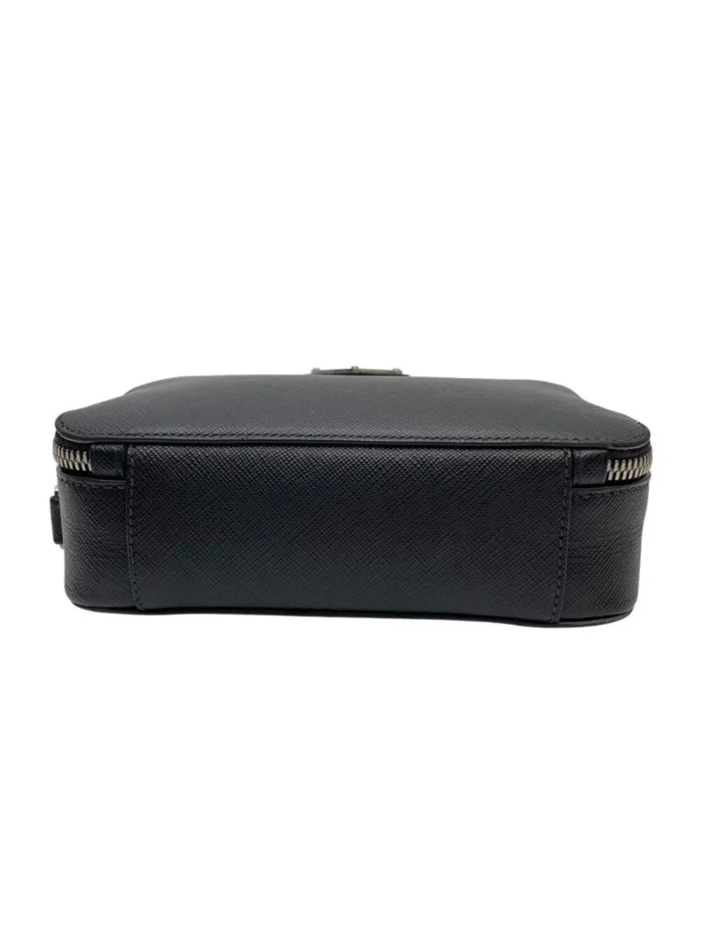 Prada Saffiano Leather Brick Shoulder Bag Black